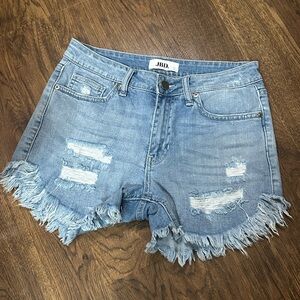JDB Distressed Jean Shorts with Frayed Hem